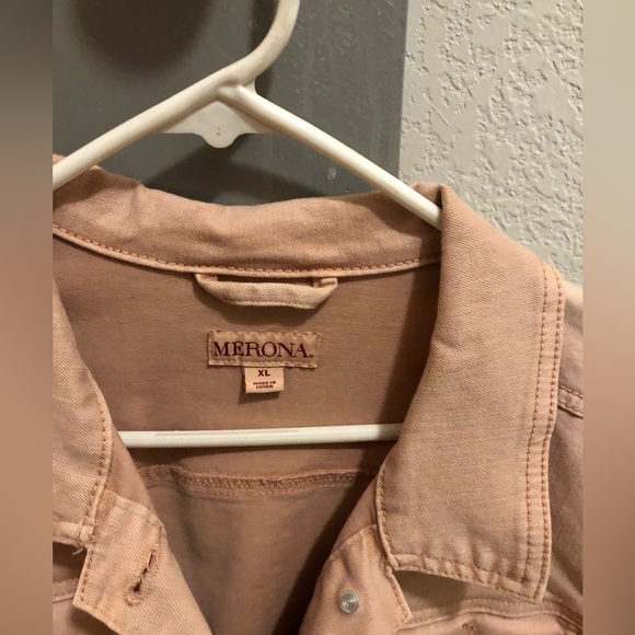 Merona brand, pink Jean jacket, size XL - Picture 2 of 2